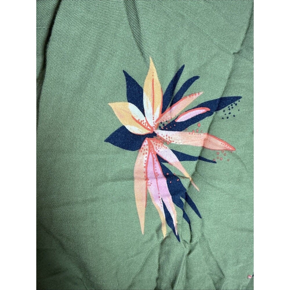 A New Day Women's Green Tropical Spaghetti Strap Dress L - Picture 3 of 9